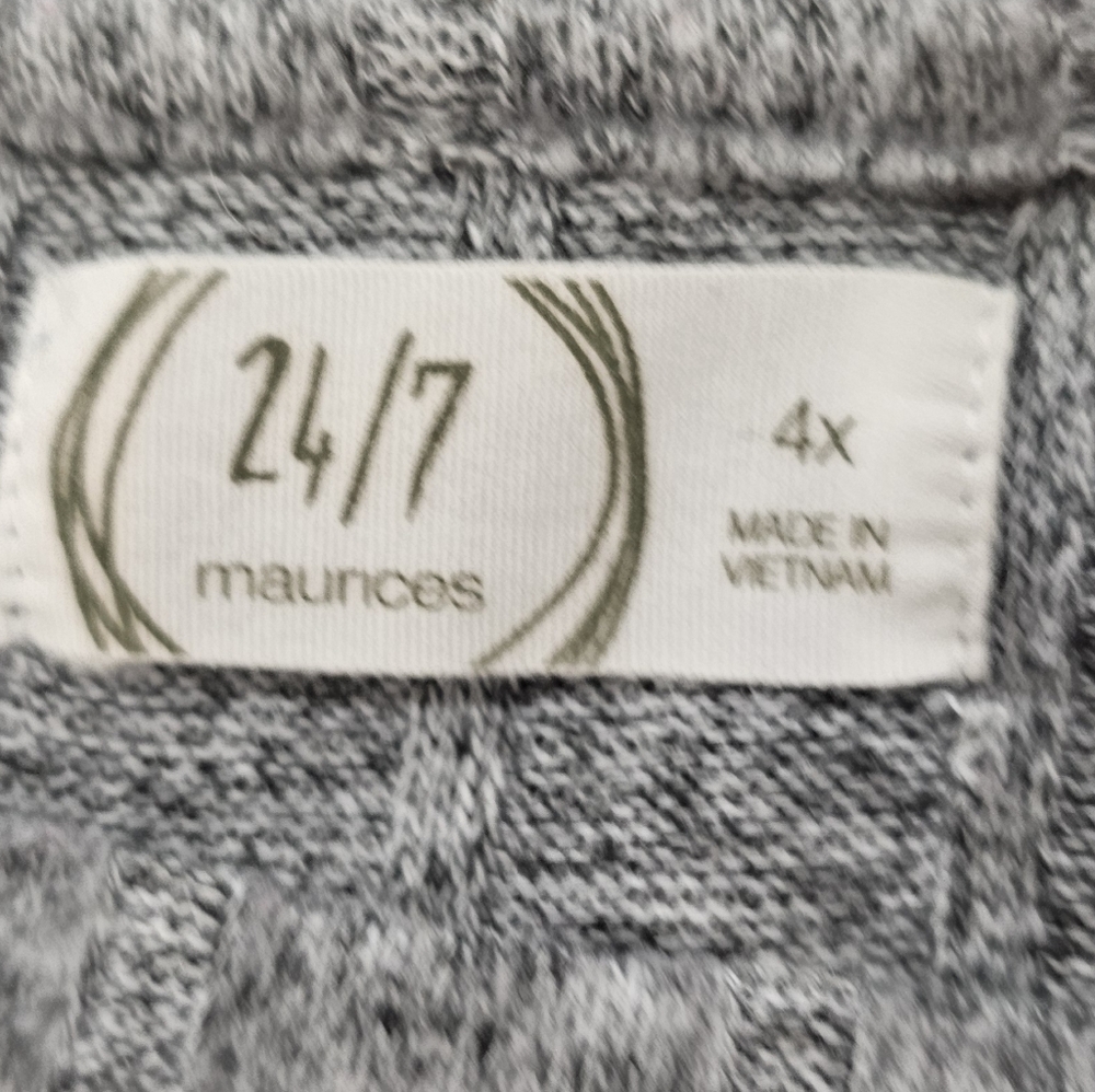 Maurices 24/7 Heathered Light Gray Lace Trim Mixer Dress - Picture 4 of 5